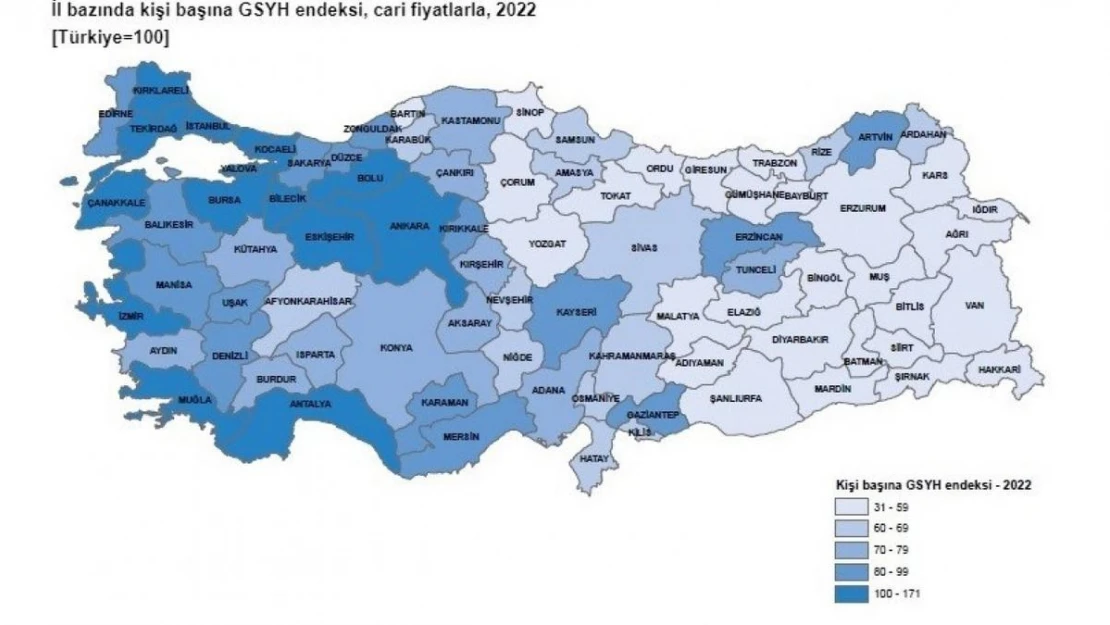 Eskişehir'de 2022 yılı GSYH 11 bin 62 dolar oldu