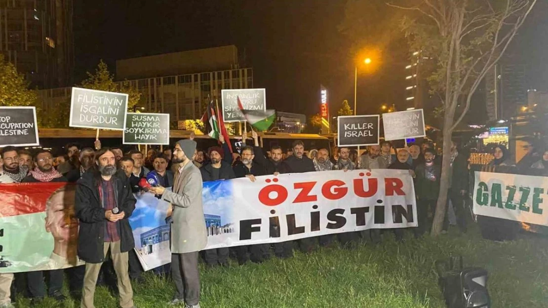 Filistin Dayanışma Platformu, İsrail'in Refah'ta başlattığı saldırıyı Ankara'da protesto etti