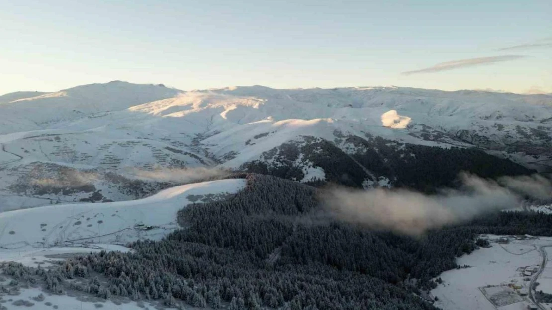 Giresun yaylalarından kartpostallık kar manzaraları