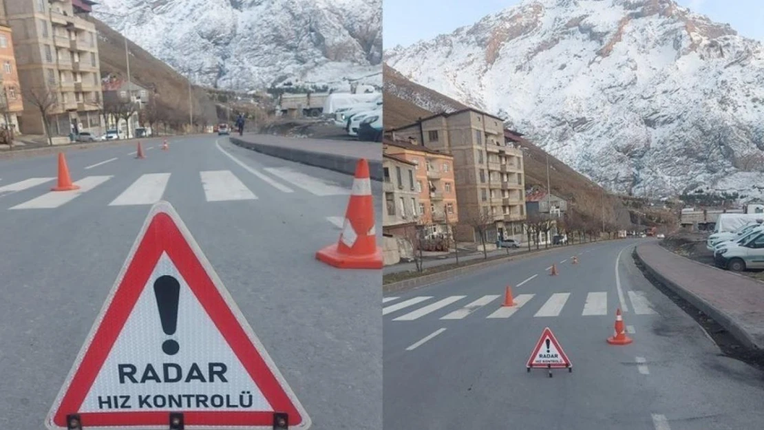 Hakkari'de radarla hız denetimi uygulaması