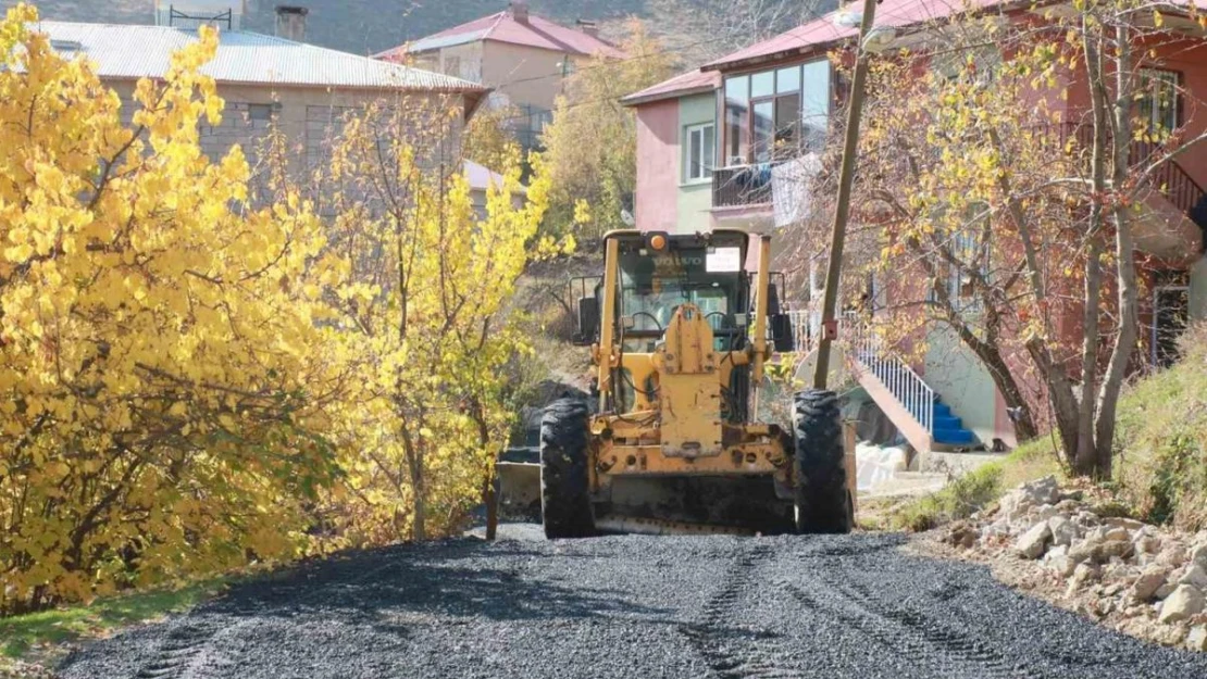 Hakkari'de yol asfaltlama çalışması