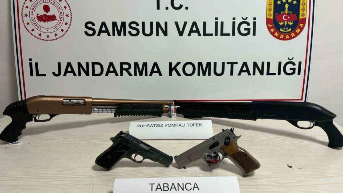 Havaya ateş açan şahıslar tabanca ve tüfeklerle yakalandı