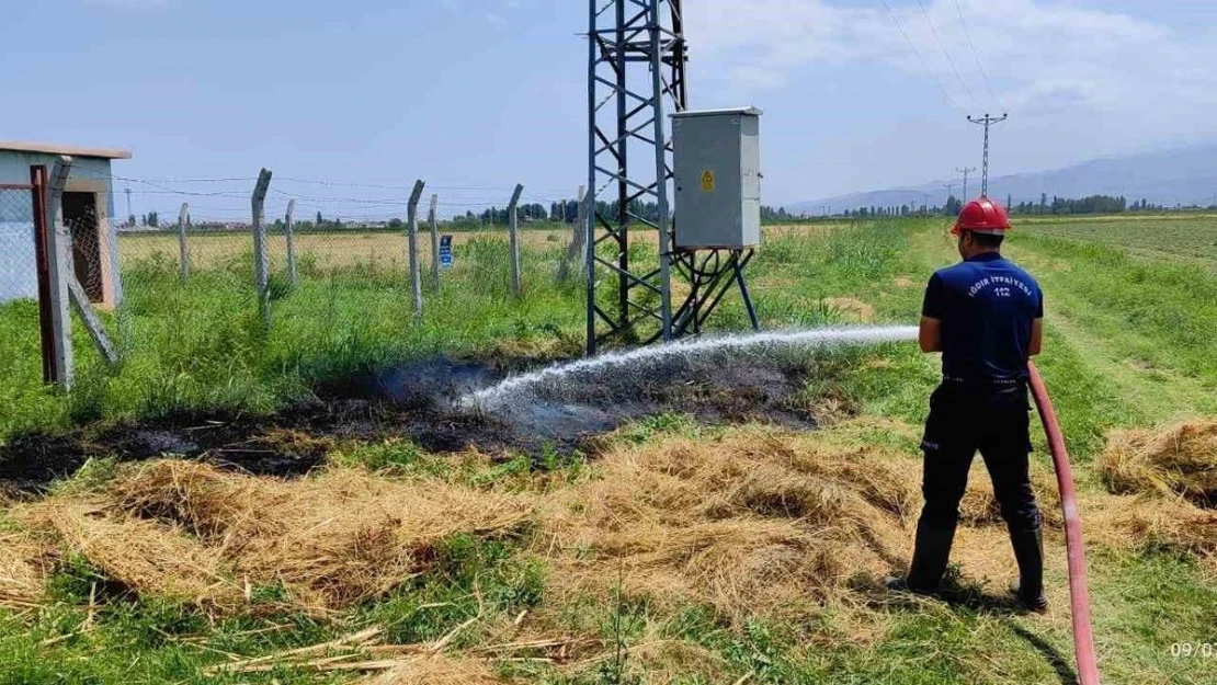 Iğdır'da trafodan çıkan kıvılcım yangına neden oldu