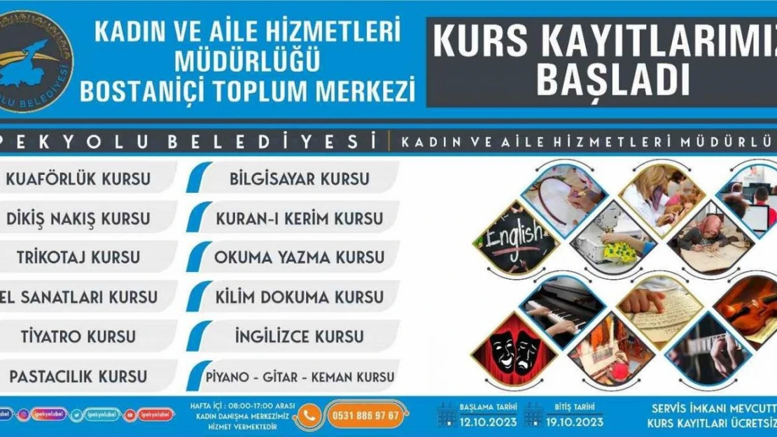 İpekyolu Belediyesinin mesleki ve sanat kursları için yeni dönem kayıtları başlıyor