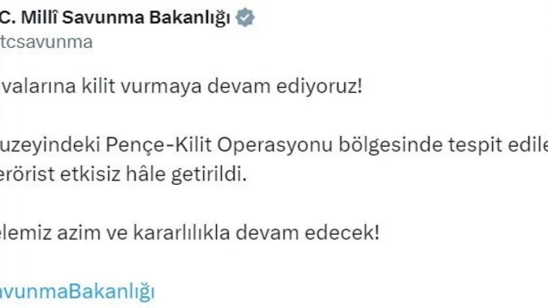 Irak'ın kuzeyindeki 12 PKK'lı terörist etkisiz hale getirildi