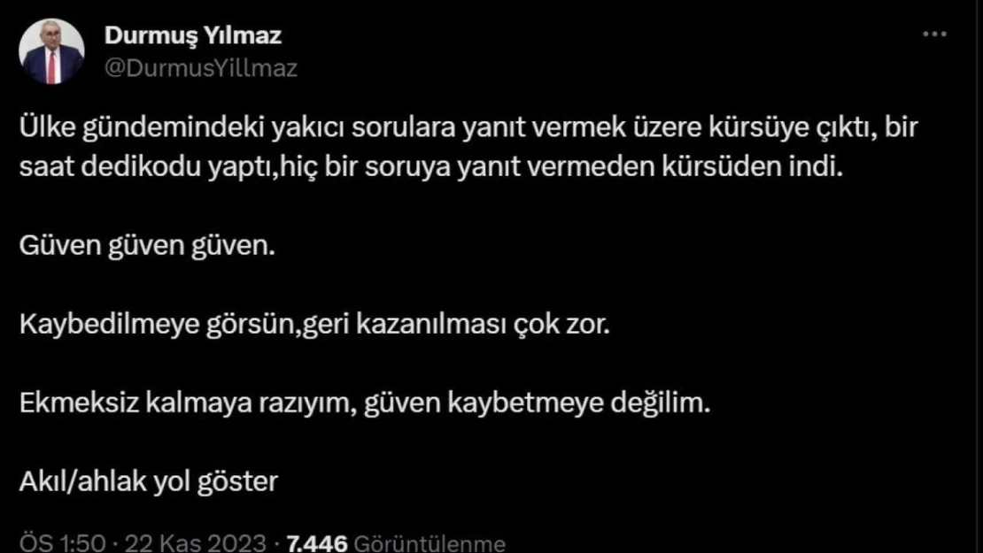 İYİ Parti'den istifa eden Yılmaz'dan Meral Akşener'e: 'Bir saat dedikodu yaptı, hiçbir soruya yanıt vermeden kürsüden indi'