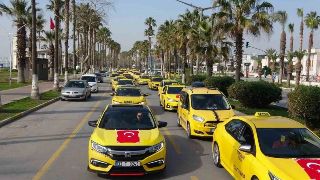 İzmir'de cinayete kurban taksici, Mersin'de 450 taksicinin düzenlediği konvoyla anıldı