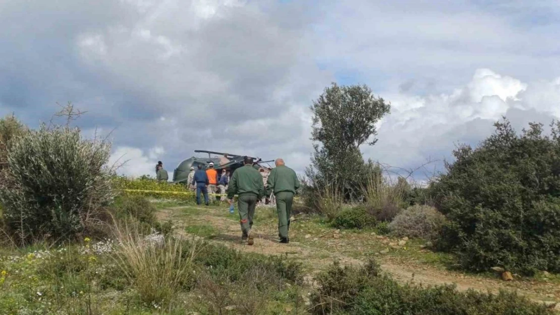 İzmir'de yan yatan helikopterdeki 1 kişi yaralandı