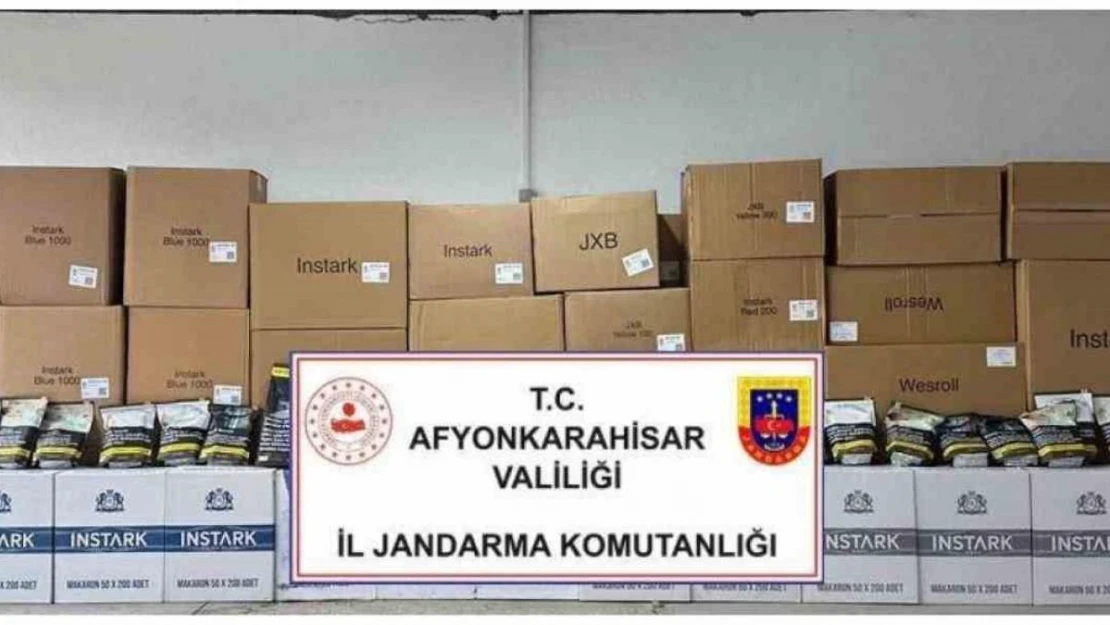 Jandarma 150 bin adet boş makaron ve 793 kilogram kaçak tütün ele geçirdi