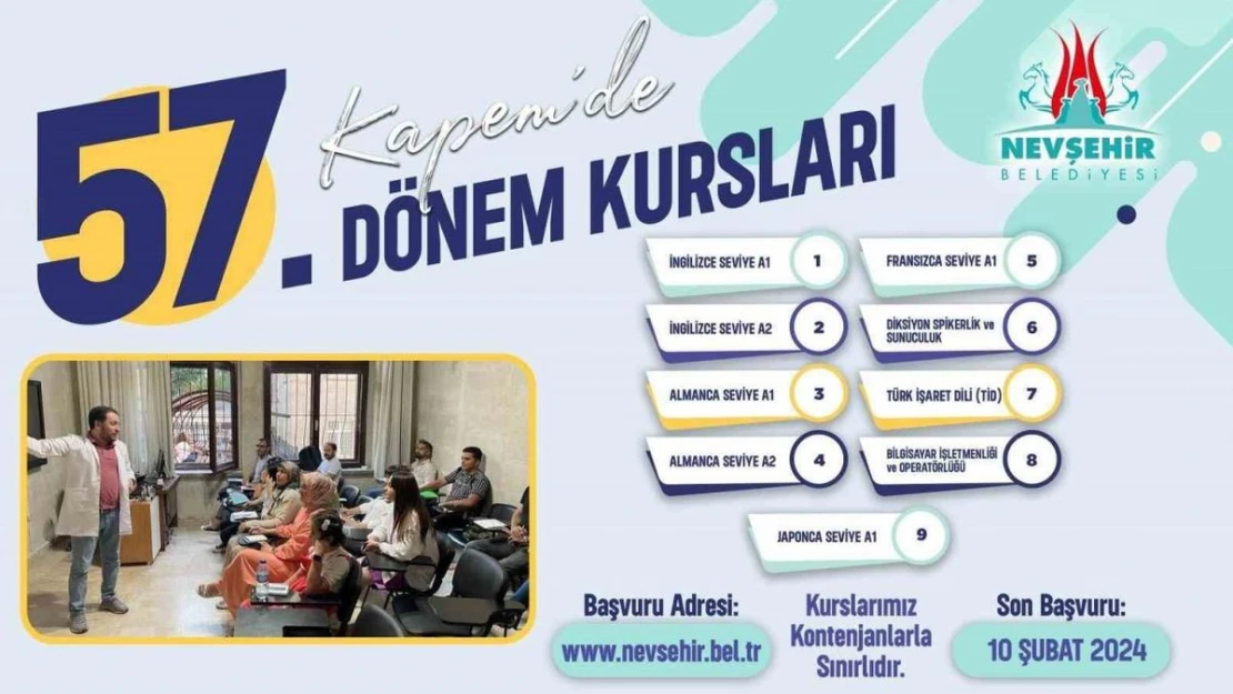 Kapem'de 57. dönem kursları için kayıtlar başladı