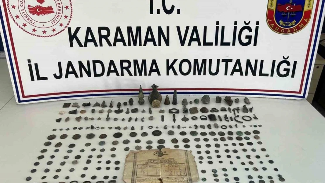 Karaman'da jandarmadan tarihi eser operasyonu