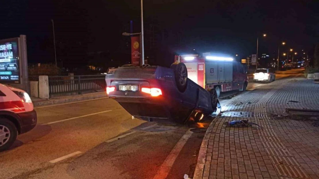 Kontrolden çıkan araç takla attı: 1 yaralı