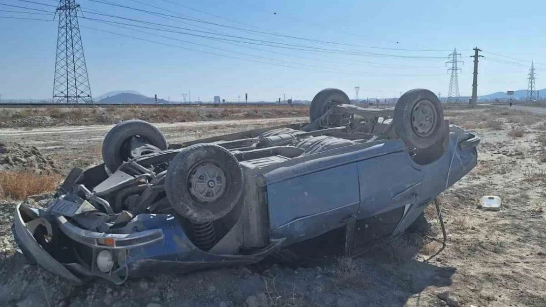 Konya'da otomobil takla attı: 1 yaralı