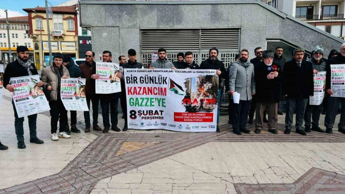 Konya esnafından 'Bir Günlük Kazancım Gazze'ye' projesi