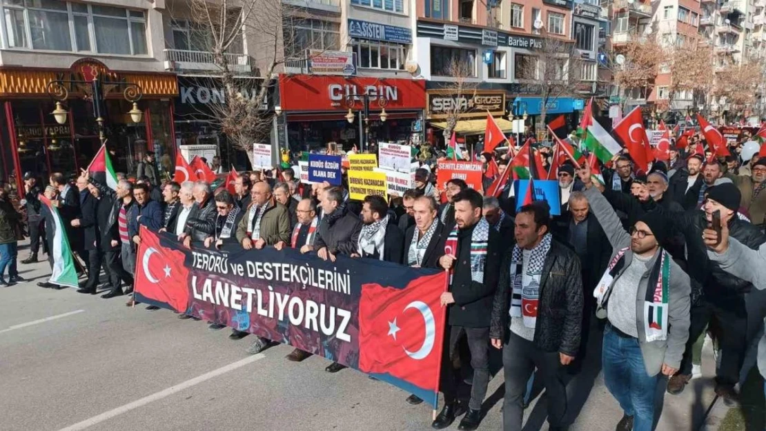 Kütahya'da şehitleri anma ve Filistin'e destek yürüyüşü