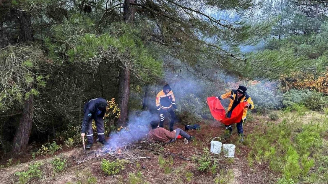 Mantar toplamaya gittiği dağlık alanda mahsur kaldı