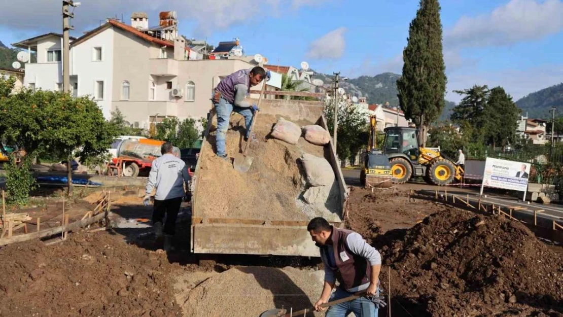 Marmaris Beldibi'ndeki parkta çalışmalar sürüyor