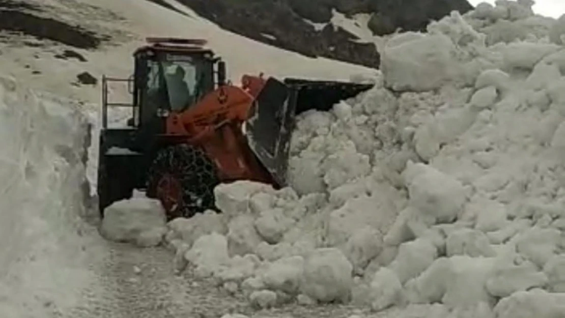 Mayıs ayında 5 metreyi bulan karda yol açma çalışması