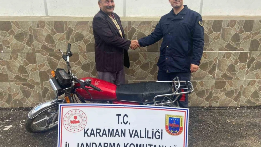 Mersin'den 4 yıl önce çalınan motosiklet Karaman'da bulundu