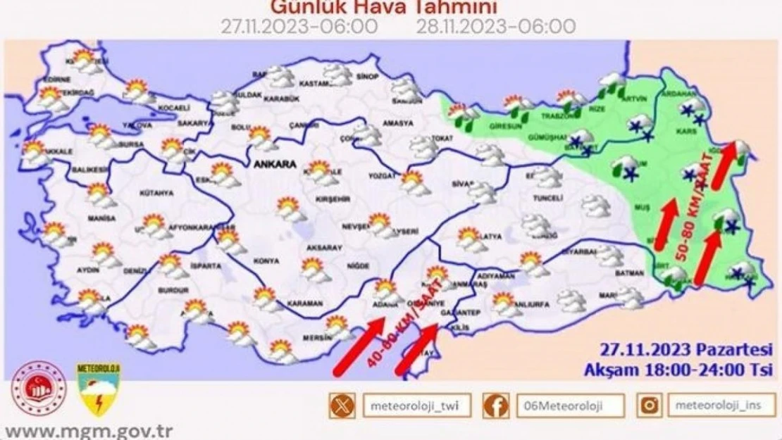 Meteoroloji'den vatandaşlara kuvvetli yağış ve rüzgar uyarısı