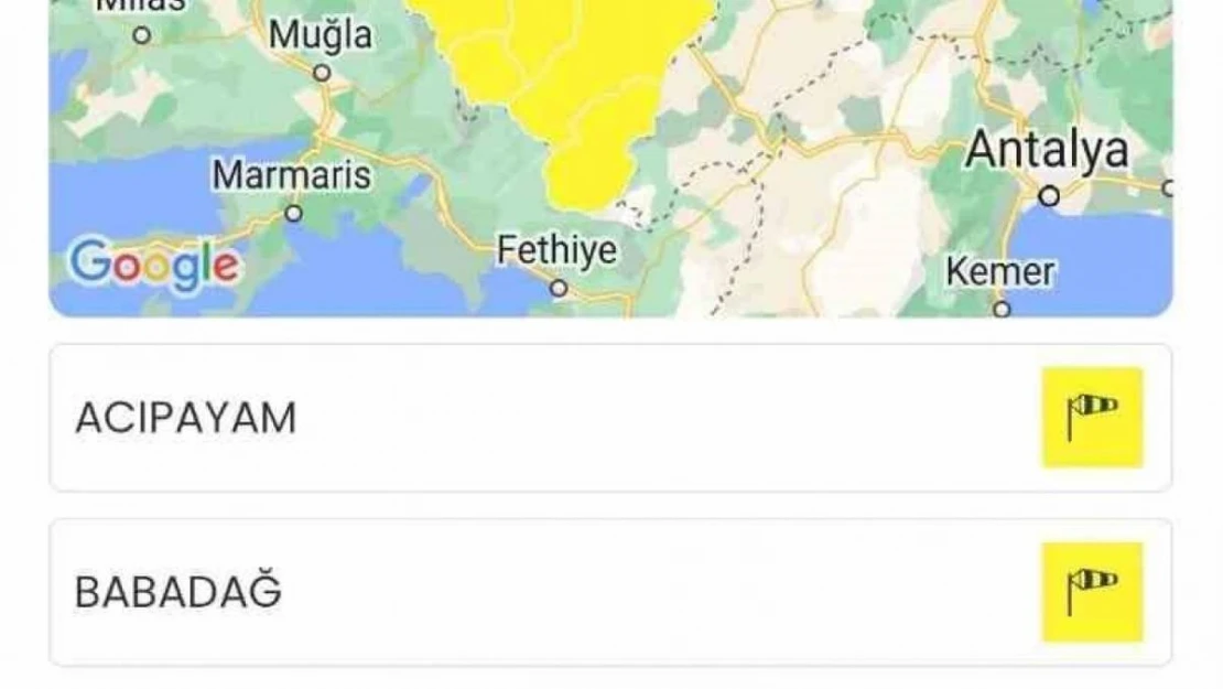 Meteoroloji Denizli için sarı uyarı verdi