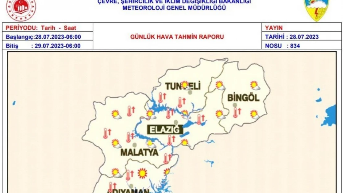 Meteoroloji uyardı... Elazığ, Tunceli, Bingöl, Malatya, Adıyaman yanacak...