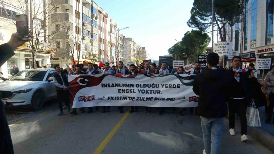 Muğla'da Filistin'e destek yürüyüşü gerçekleştirildi