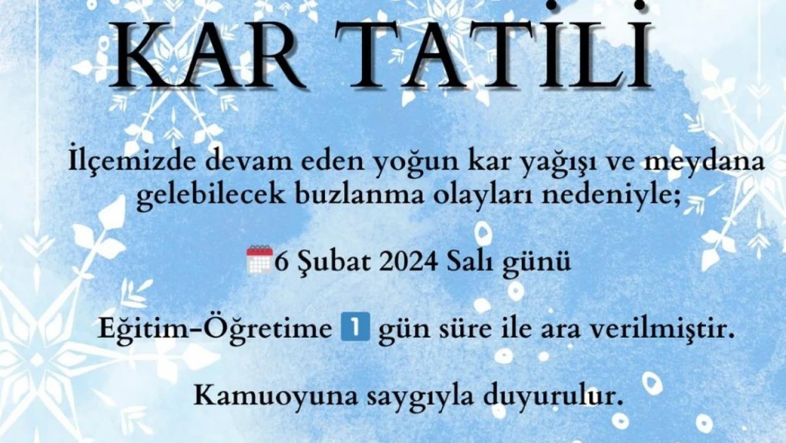 Muradiye'de eğitime kar tatili