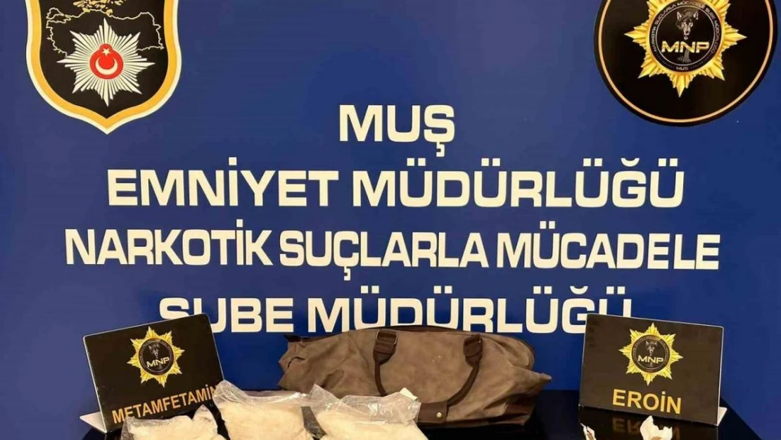 Muş'ta yolcu otobüsünde 1 kilo 501 gram metamfetamin ele geçirildi