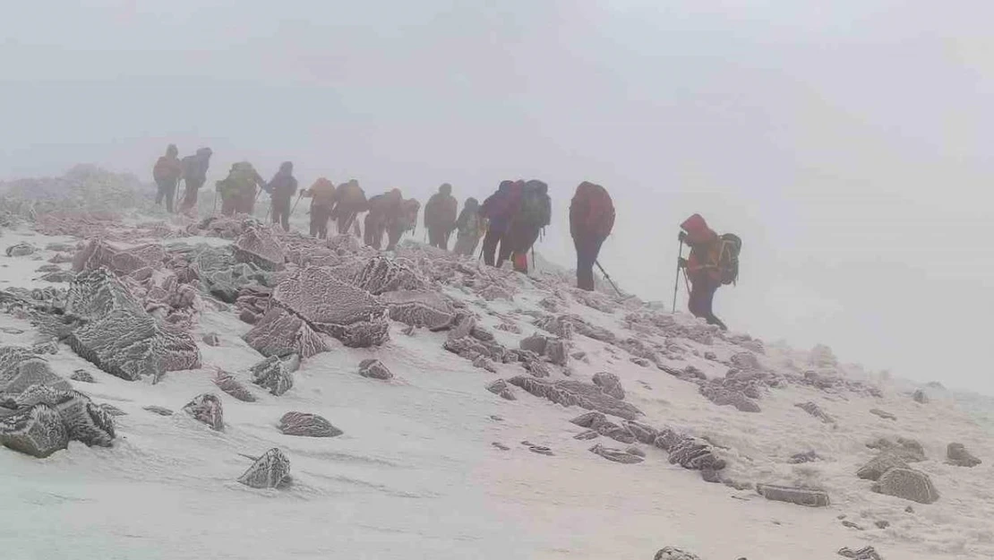 Nöroloji uzmanları, dondurucu soğuğa rağmen zirve tırmanışını tamamladı