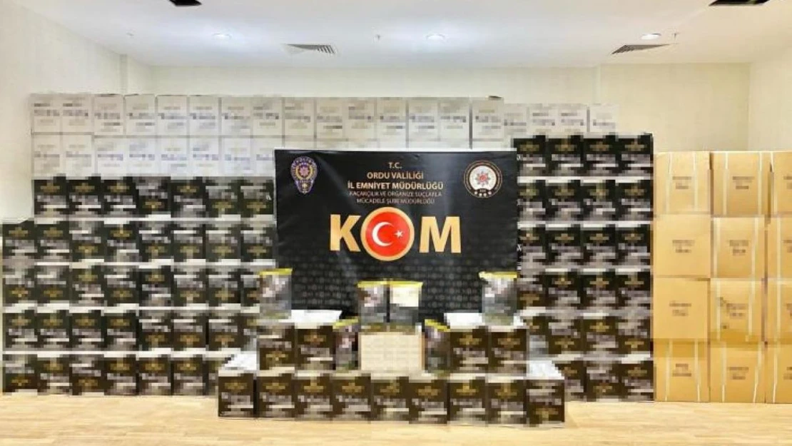 Ordu'da 1 ton kaçak tütün ve 7,5 milyon makaron ele geçirildi