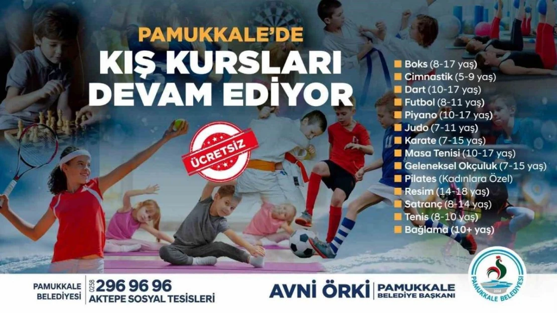 Pamukkale'de kış dönemi kurslarına başvurular devam ediyor