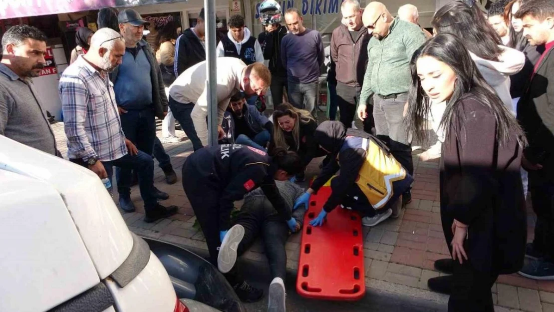 Park etmeye çalışan kamyonete çarpan motosikletliler ölümden döndü