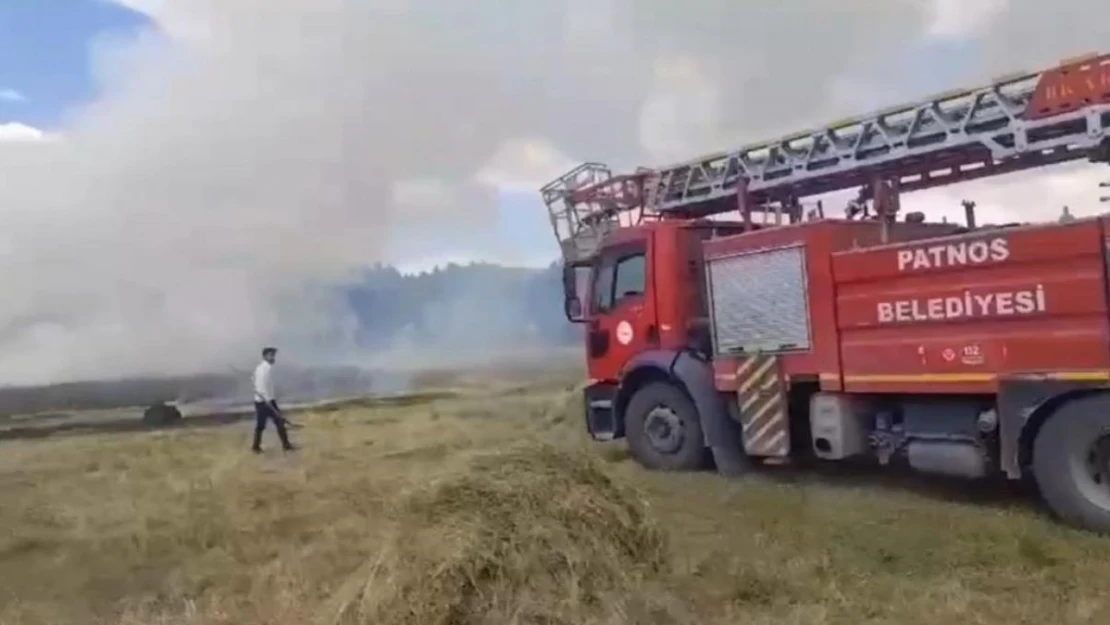 Patnos'ta buğday tarlası küle döndü