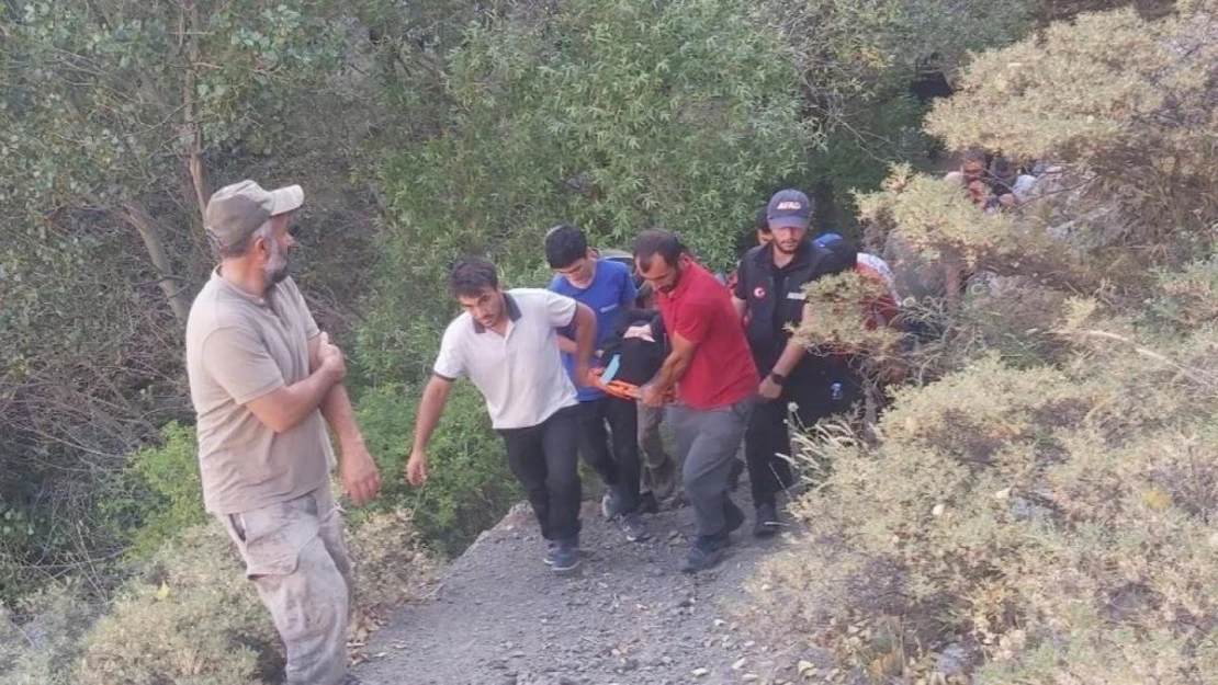 Piknikte ayağı kırılan kadını AFAD ve UMKE 2 kilometre sedyeyle taşıdı