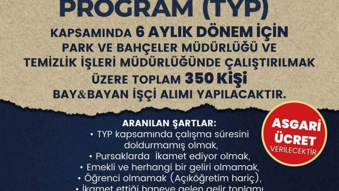 Pursaklar Belediyesi 350 işçi alımı yapacak