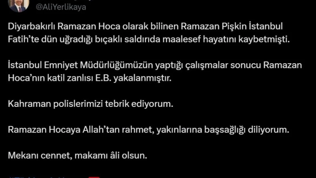 Ramazan Pişkin'in katil zanlısı yakalandı