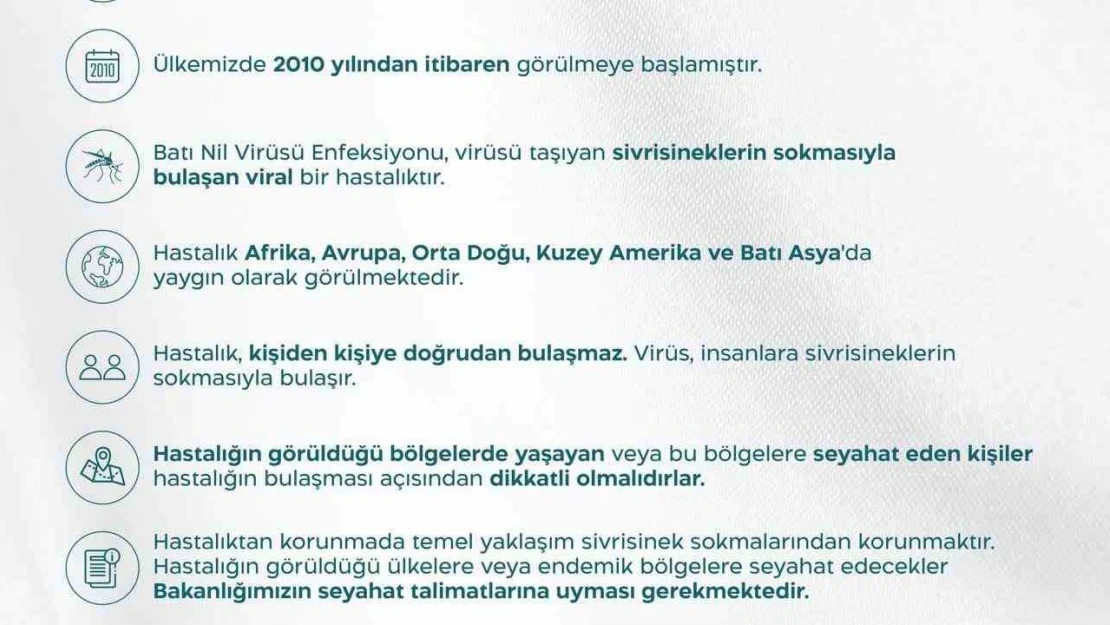 Sağlık Bakanlığından 'Batı Nil Virüsü' açıklaması