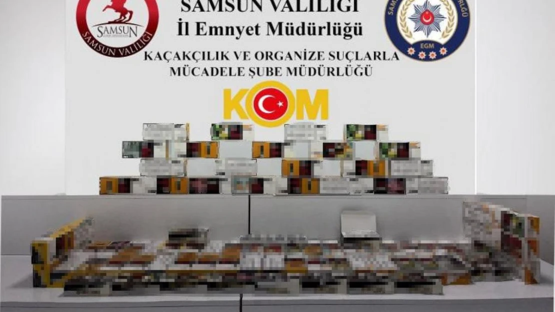 Samsun'da 16 bin 400 adet makaron ele geçirildi