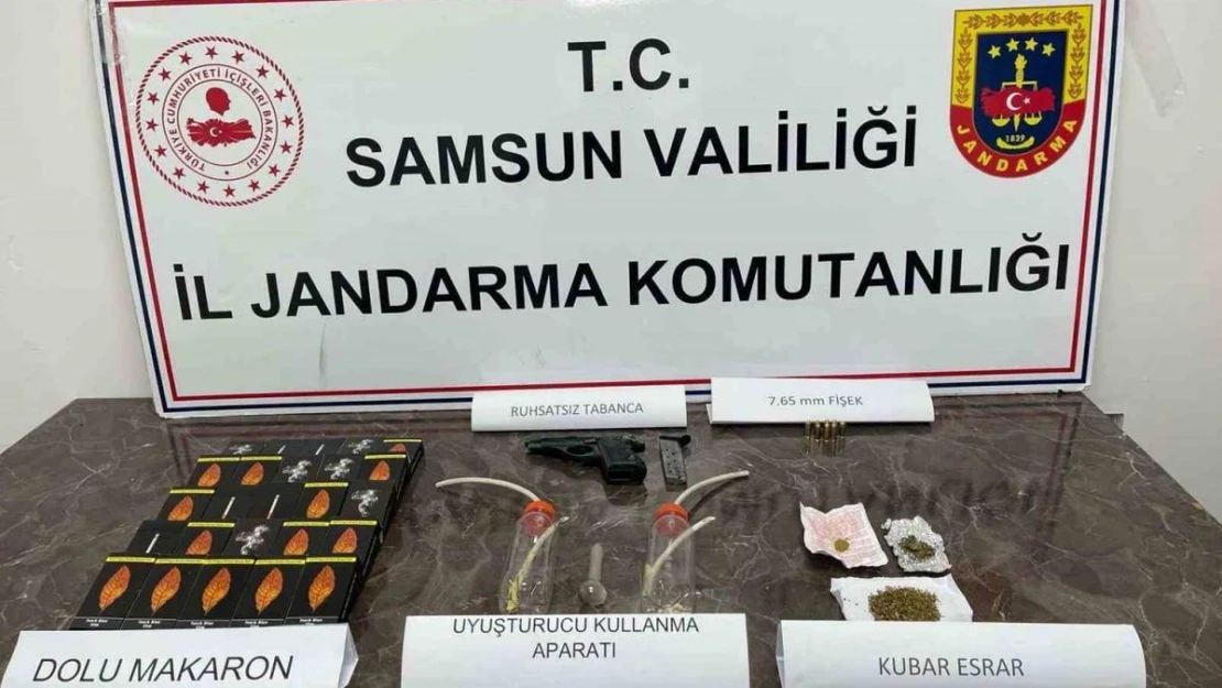 Samsun'da jandarma bir evde uyuşturucu ve silah ele geçirdi