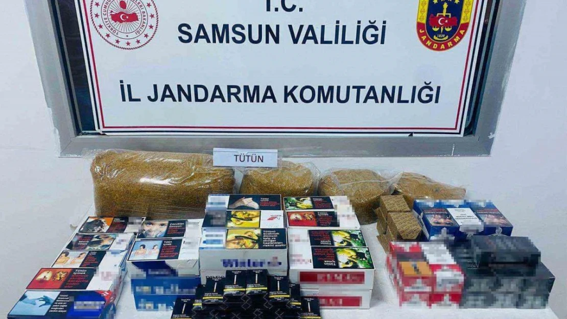 Samsun'da jandarma tarafından düzenlenen operasyonunda çok sayıda makaron ele geçirildi