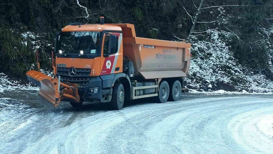 Samsun'da karla mücadele