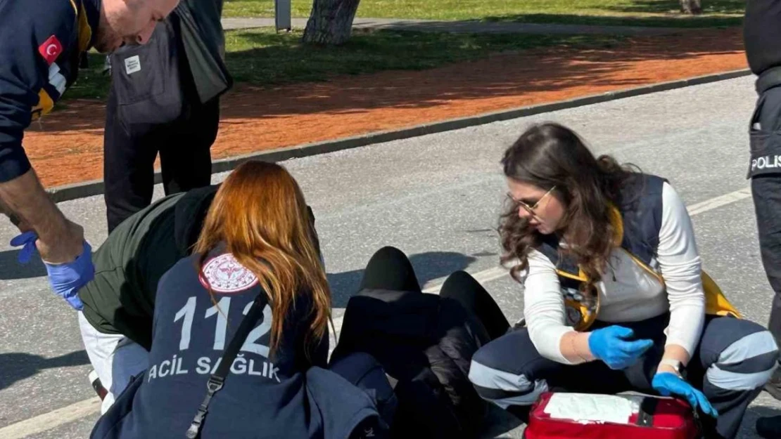 Samsun'da scooterdan düşen genç kız hastanelik oldu