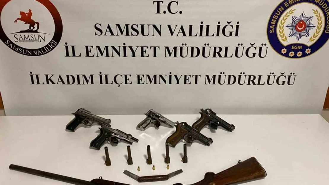 Samsun'da silah ve parçaları ele geçirildi: 1 gözaltı