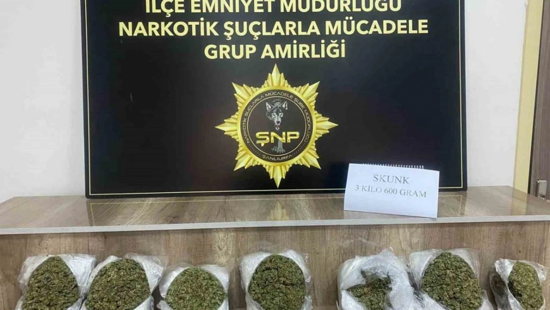 Şanlıurfa'da 3 kilo 600 gram uyuşturucu ele geçirildi