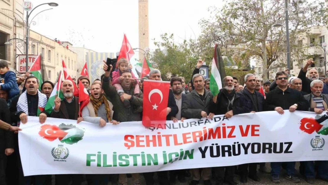 Şanlıurfalılar Filistin ve şehitler için ayağa kalktı