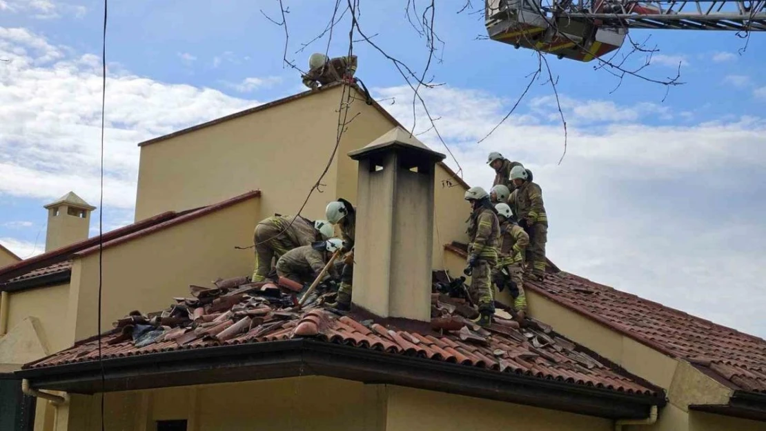 Sarıyer'de lüks villada çıkan yangın paniğe neden oldu