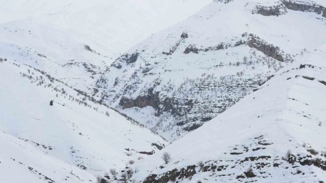 Şırnak'ta kar altında kalan Tanin Tanin Dağları havadan görüntülendi