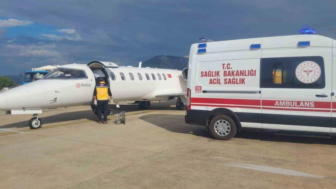 Soba yakarken kendini yakan işçi ambulans uçakla Kocaeli'ye sevk edildi