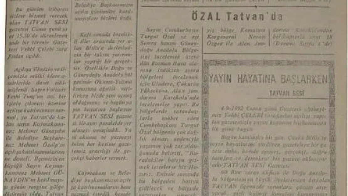 Tatvan Sesi Gazetesi 32 yaşında